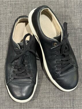 Cole Haan Black Leather Grand OS Crosscourt Sneakers